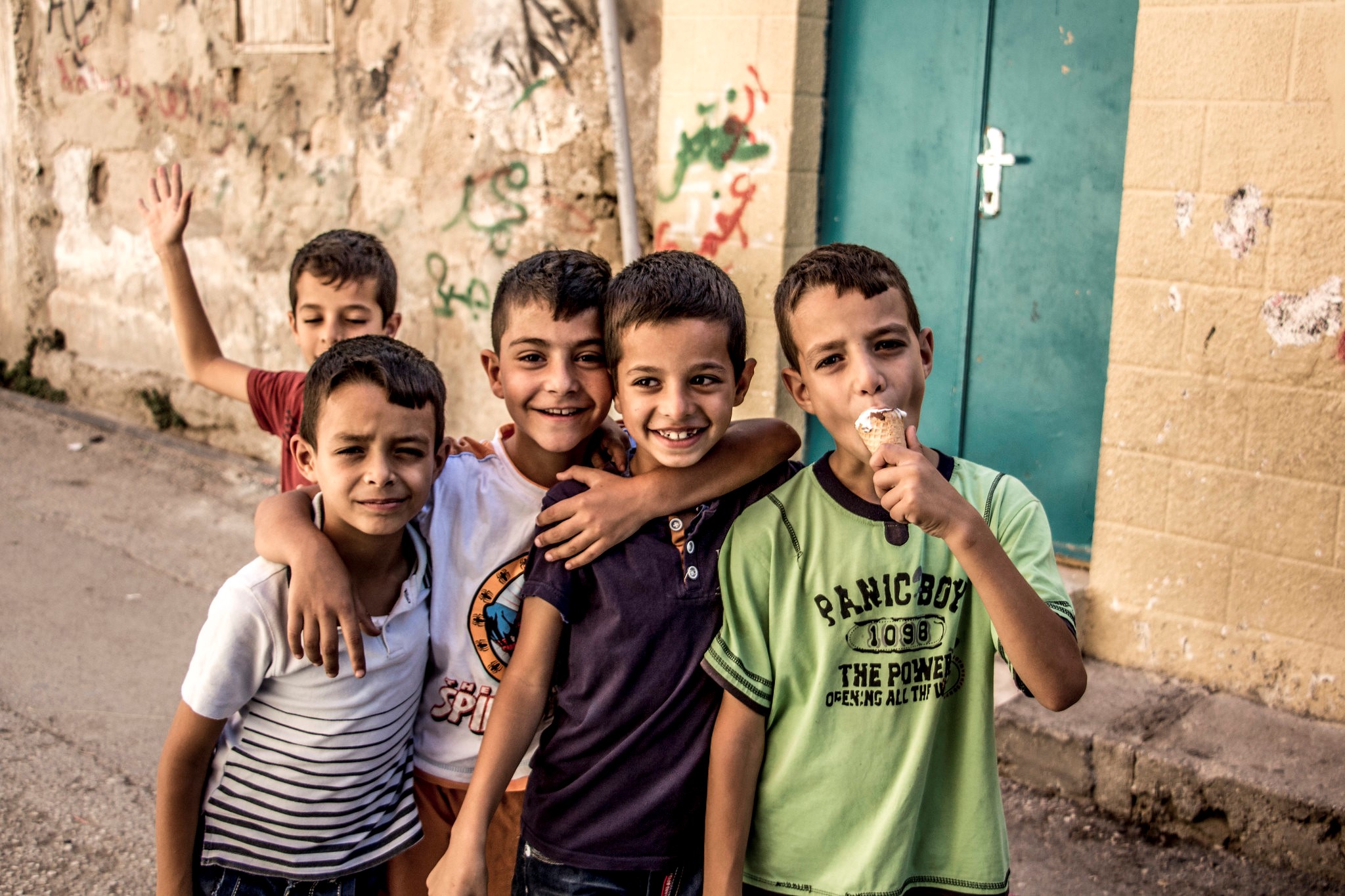Children in Gaza smiling for the camera